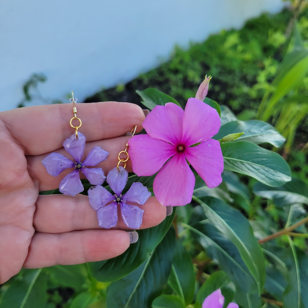 Purple Floral Earrings
